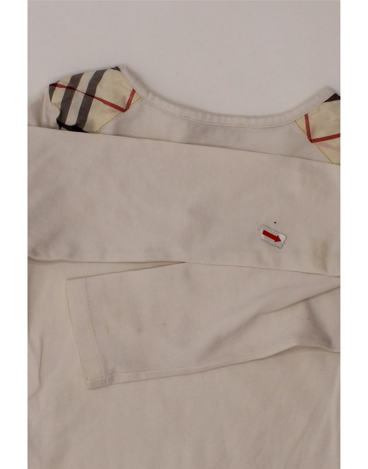 BURBERRY Fete Top Maneca Lunga 5-6 Ani Alb Check