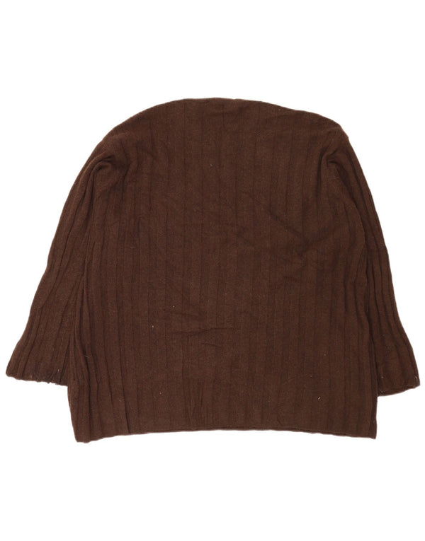 Pulover supradimensionat pentru femei Zara, cu gâtul turn, UK 14, maro mediu, poliamidă
