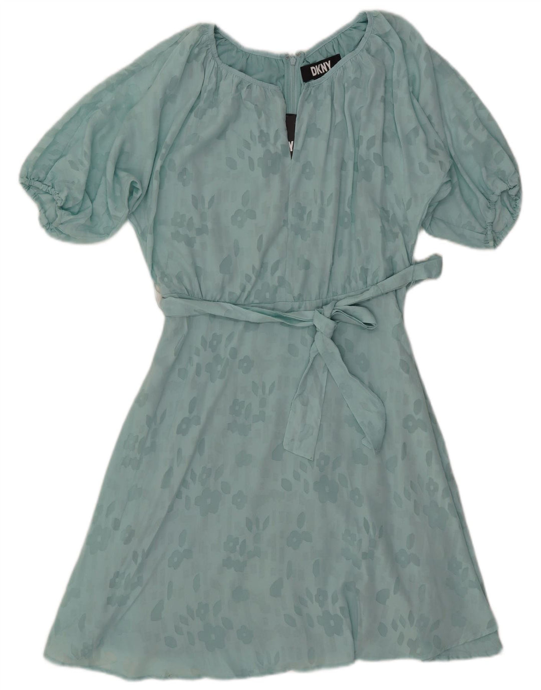 Rochie A-Line DKNY pentru femei US 4 Small Turcoaz Floral Poliester