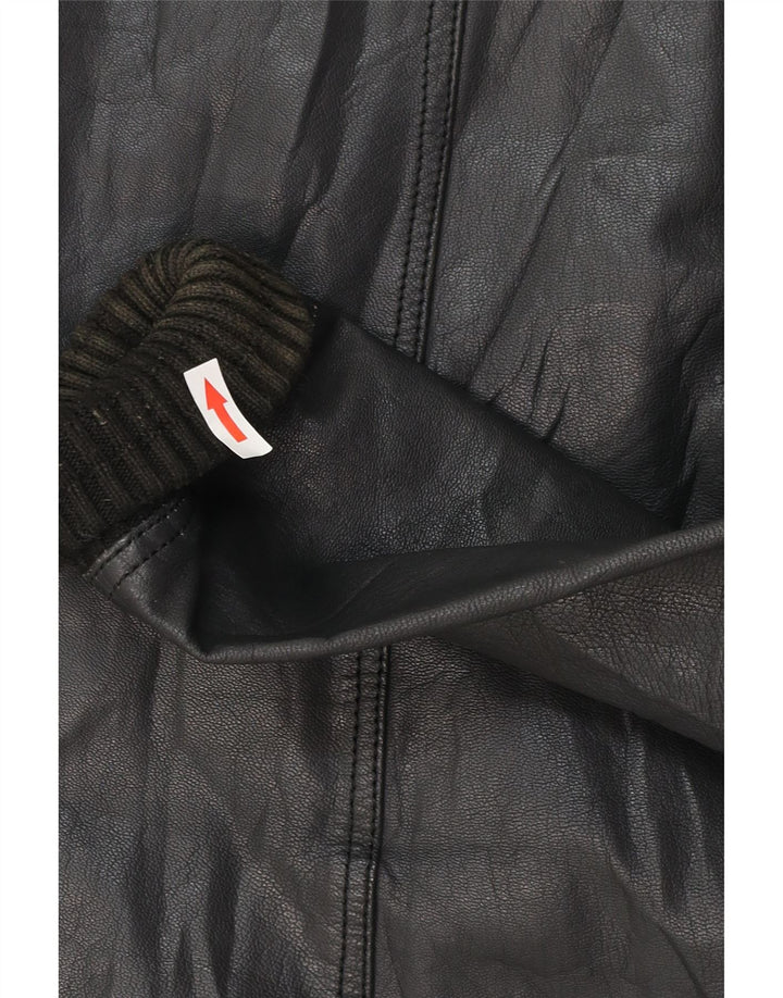 Geacă din piele pentru bărbați XDYE UK 42 XL, piele neagră