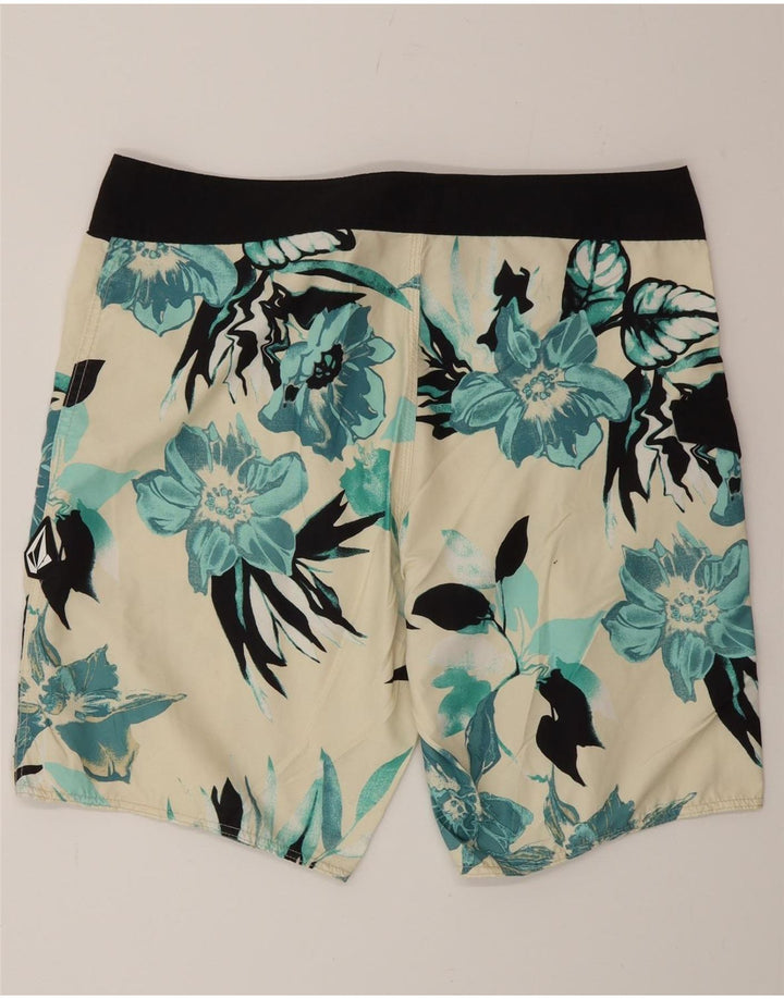 Pantaloni scurți de înot grafic pentru bărbați Volcom, mari, albi, florale
