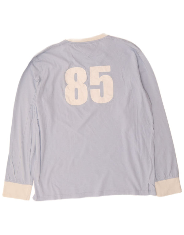 Top grafic pentru bărbați Tommy Hilfiger, cu mânecă lungă, 2XL, bumbac color bloc, albastru