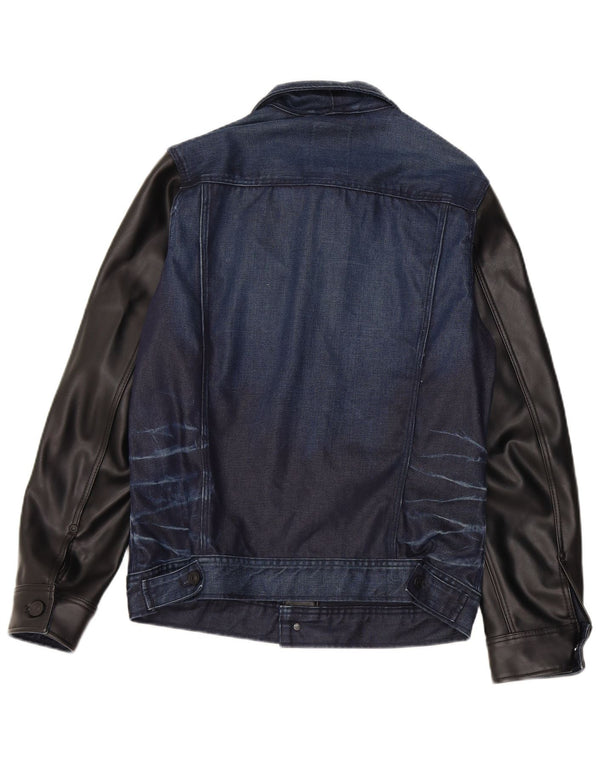 Jachetă de blugi pentru femei G-Star UK 12 Medium bleumarin din bumbac color bloc