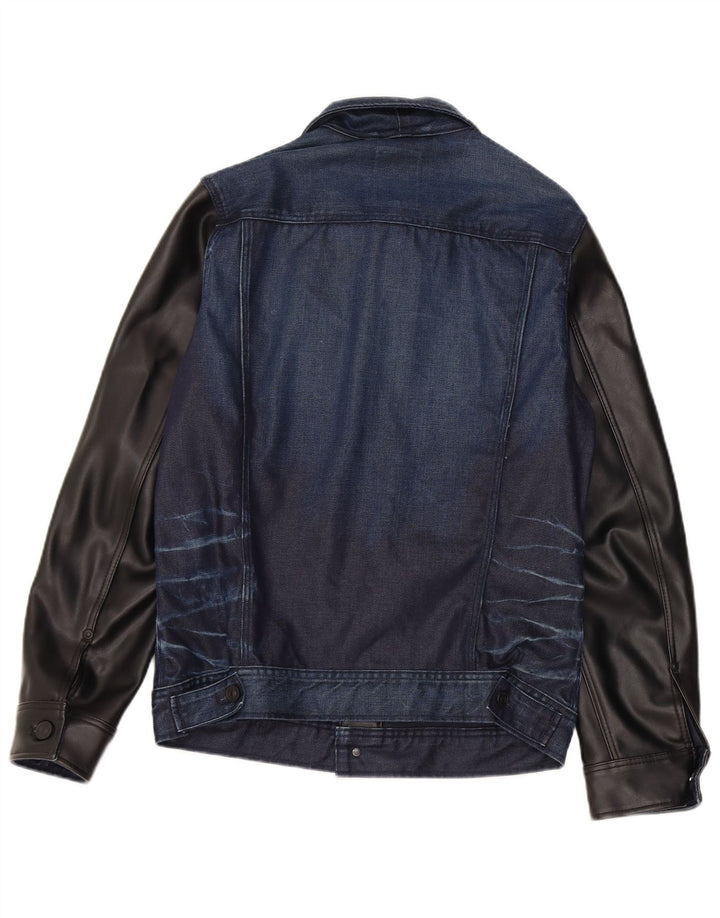 Jachetă de blugi pentru femei G-Star UK 12 Medium bleumarin din bumbac color bloc