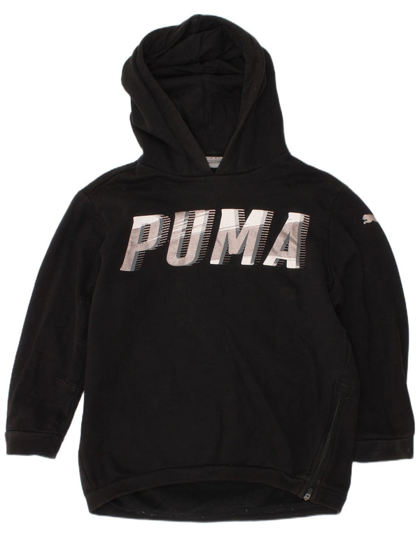 Pulover pentru fete Puma Graphic Hoodie 7-8 ani bumbac negru