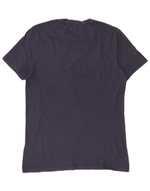 Tricou grafic Dondup pentru bărbați Top mediu din bumbac bleumarin