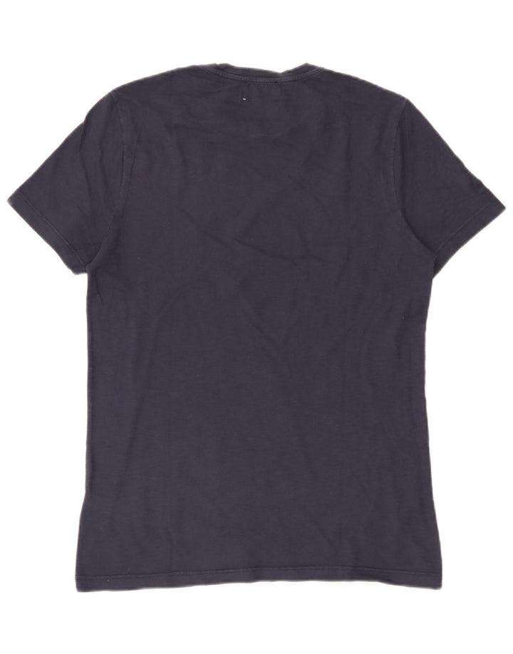Tricou grafic Dondup pentru bărbați Top mediu din bumbac bleumarin