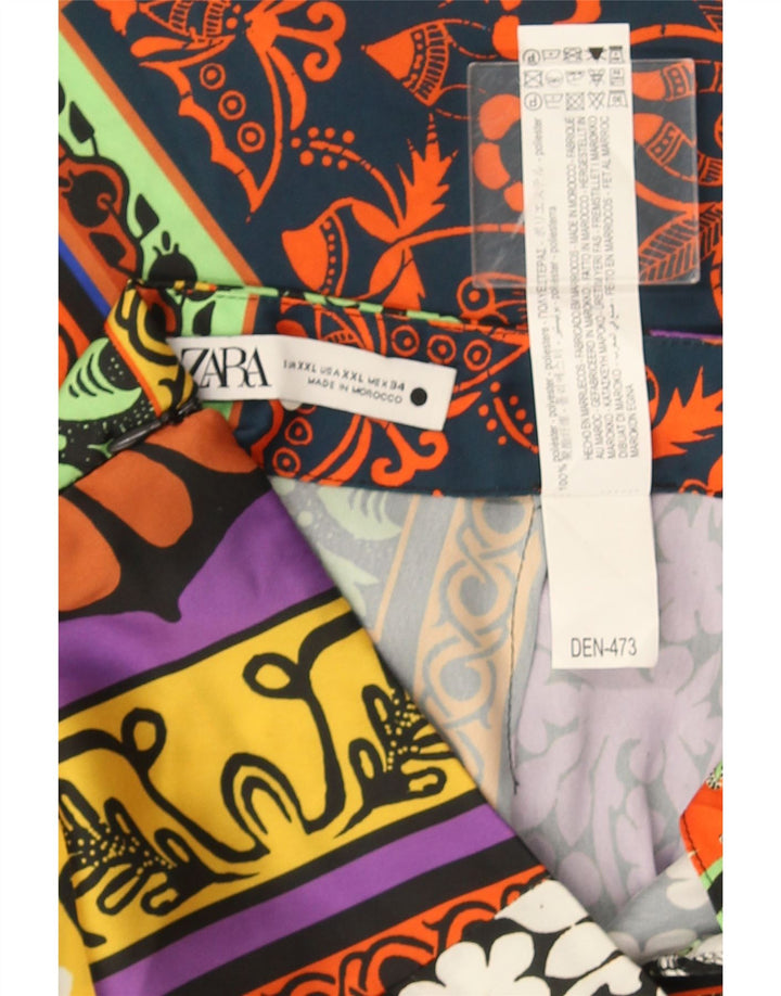 Fusta Midi pentru Damă Zara 2XL W36 Poliester Patchwork Multicolor