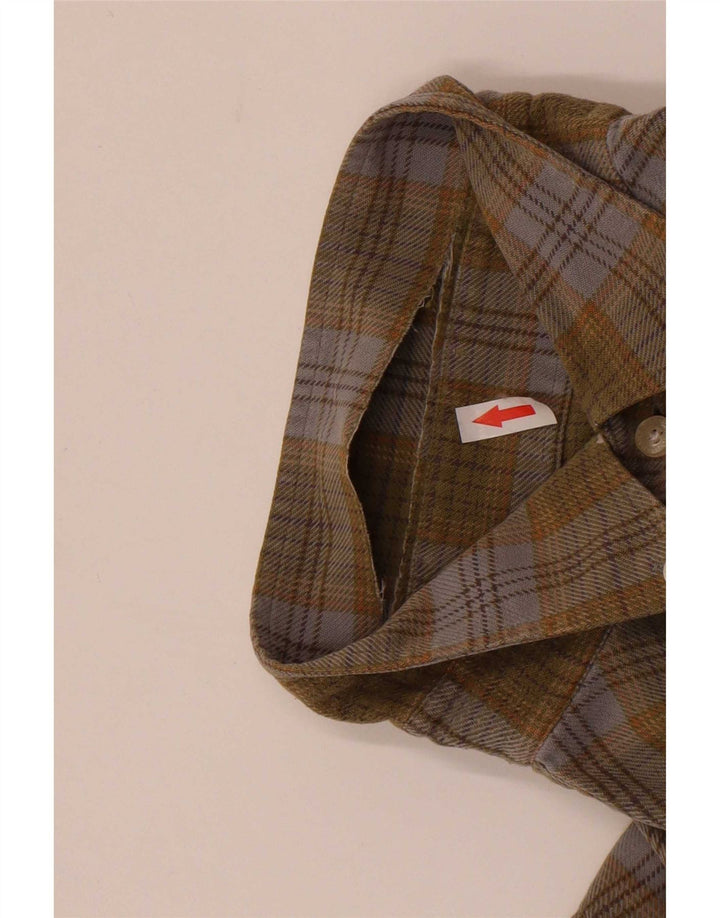 Cămașă de flanel pentru bărbați Barbour, bumbac cu carouri mari, kaki