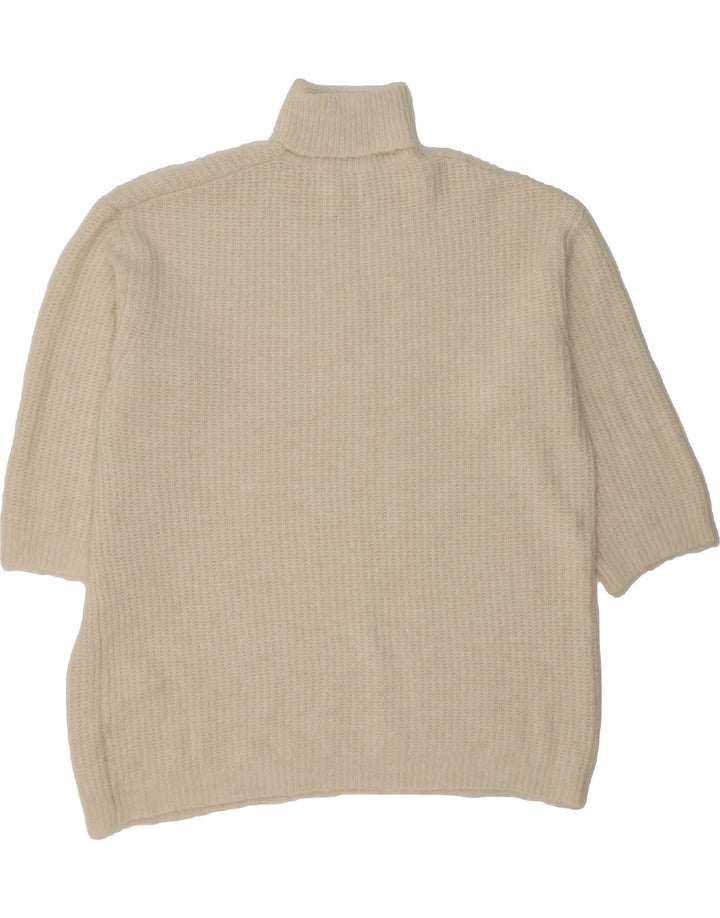 TOPSHOP Womens Longline Roll Neck Jumper Sweater UK 14 Medium Off White Vintage Topshop and Second-Hand Topshop from Messina Hembry 