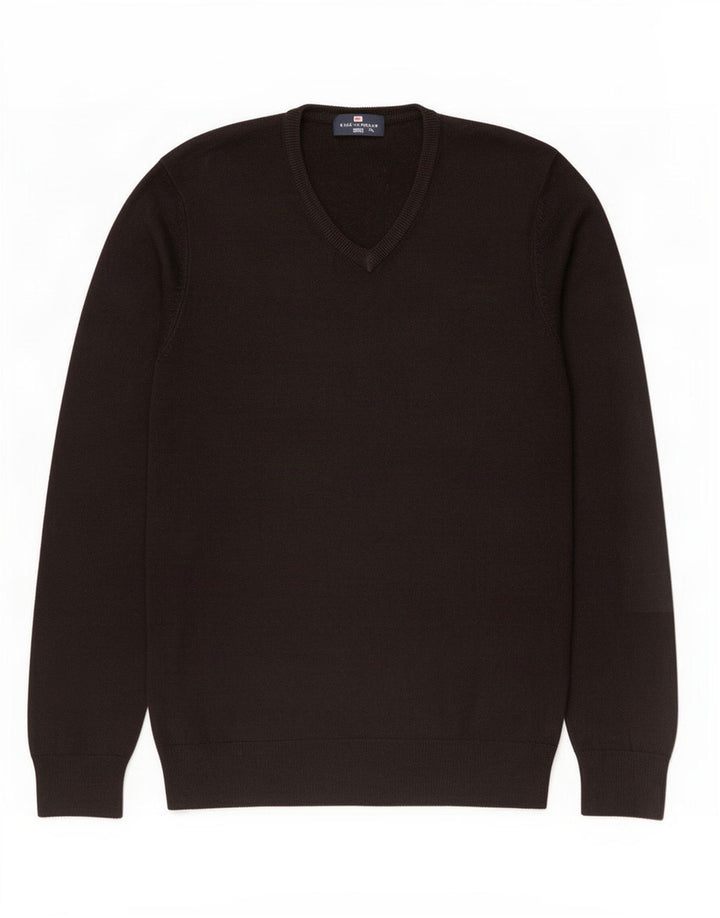 Pulover cu decolteu în V Blue Harbour pentru bărbați Marks & Spencer, mediu negru
