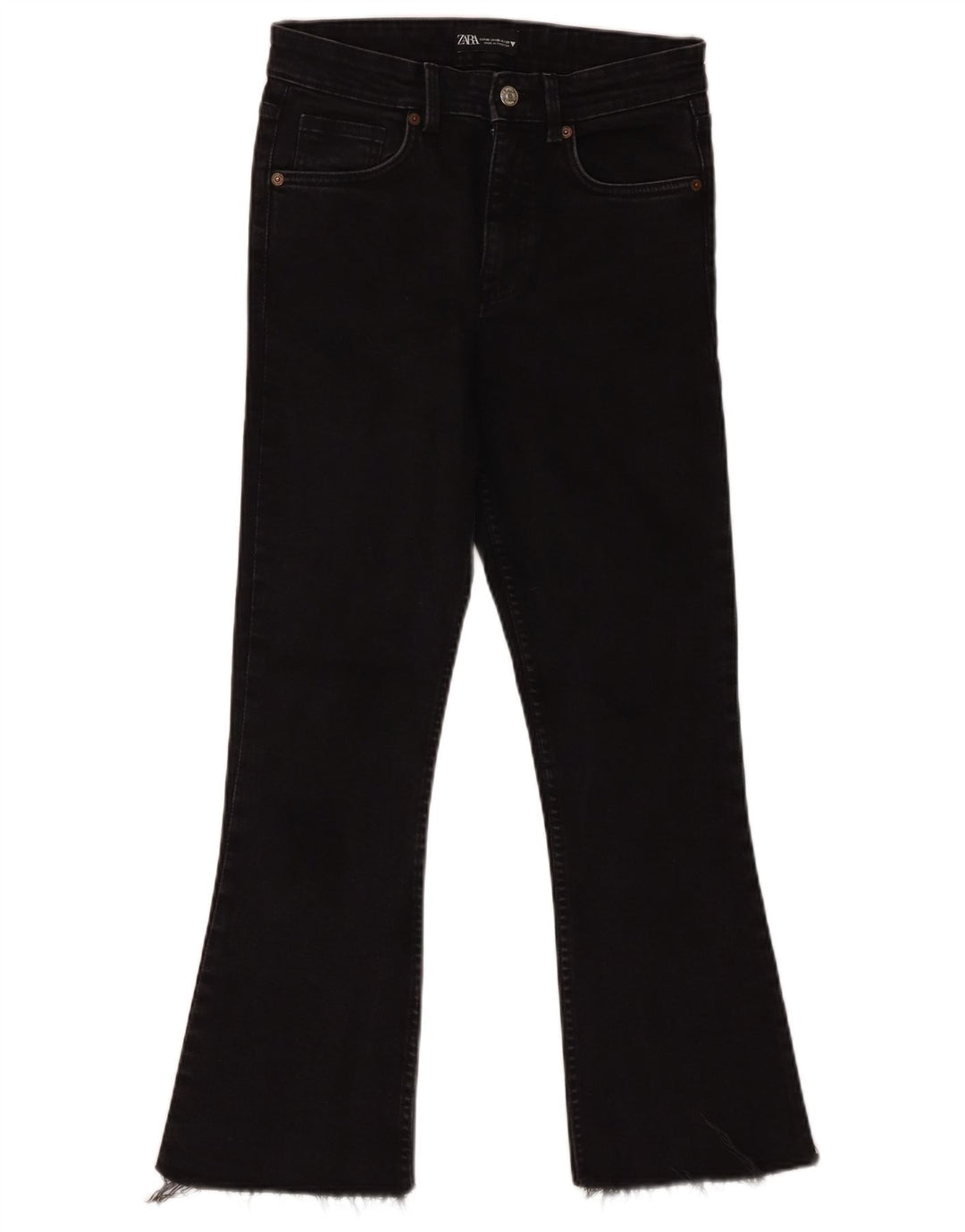 Blugi Zara Femei Bootcut EU 38 Mici W28 L27 Negri