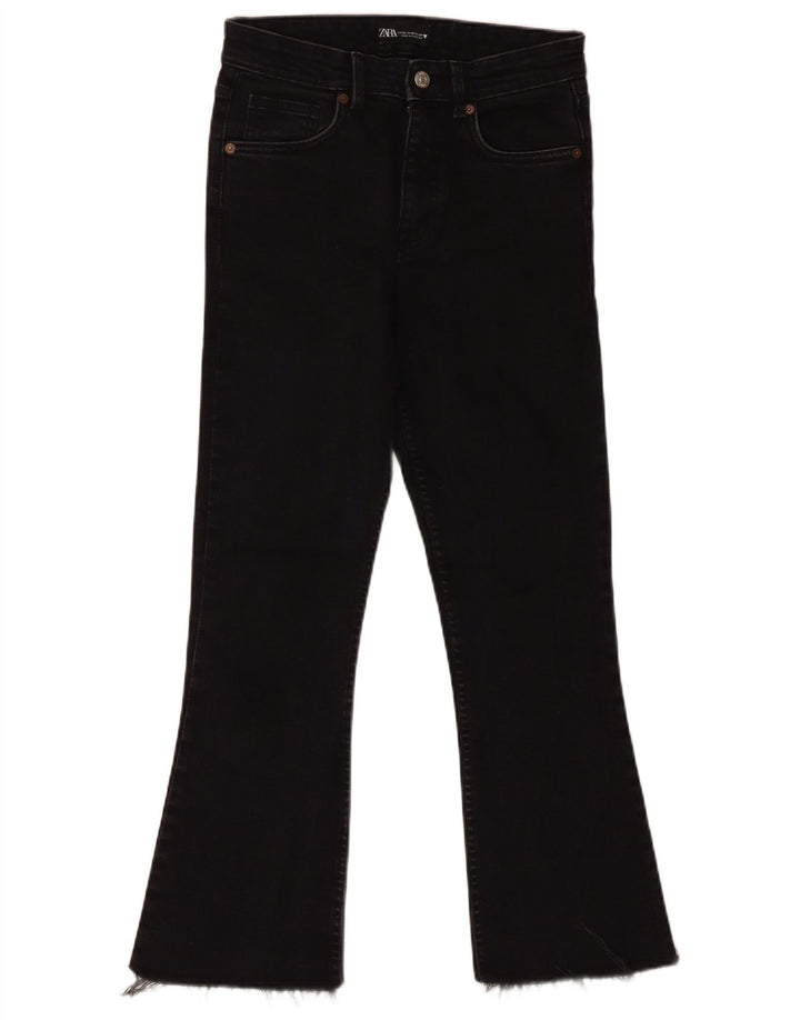 Blugi Zara Femei Bootcut EU 38 Mici W28 L27 Negri