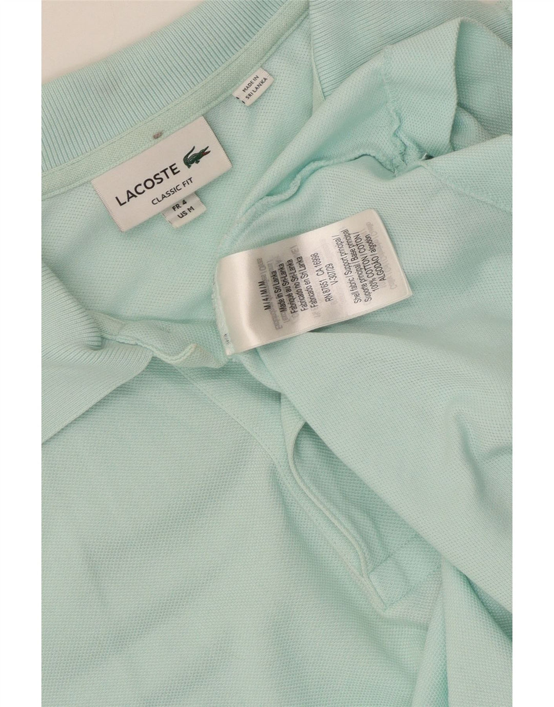 Tricou polo Lacoste Classic Fit pentru bărbați, mărimea 4, bumbac turcoaz mediu