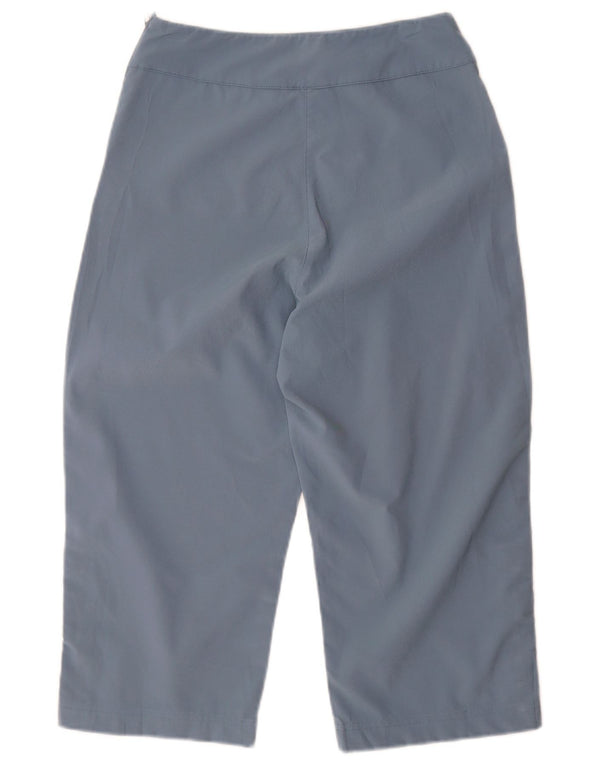 Pantaloni capri cu picioare largi Adidas pentru femei UK 10 Small W27 L19 Poliester albastru