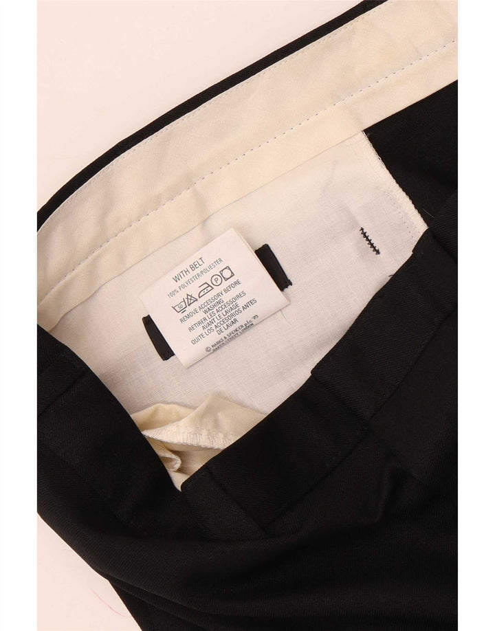 Pantaloni chino drepți pentru bărbați Marks & Spencer L38 L29 Poliester negru