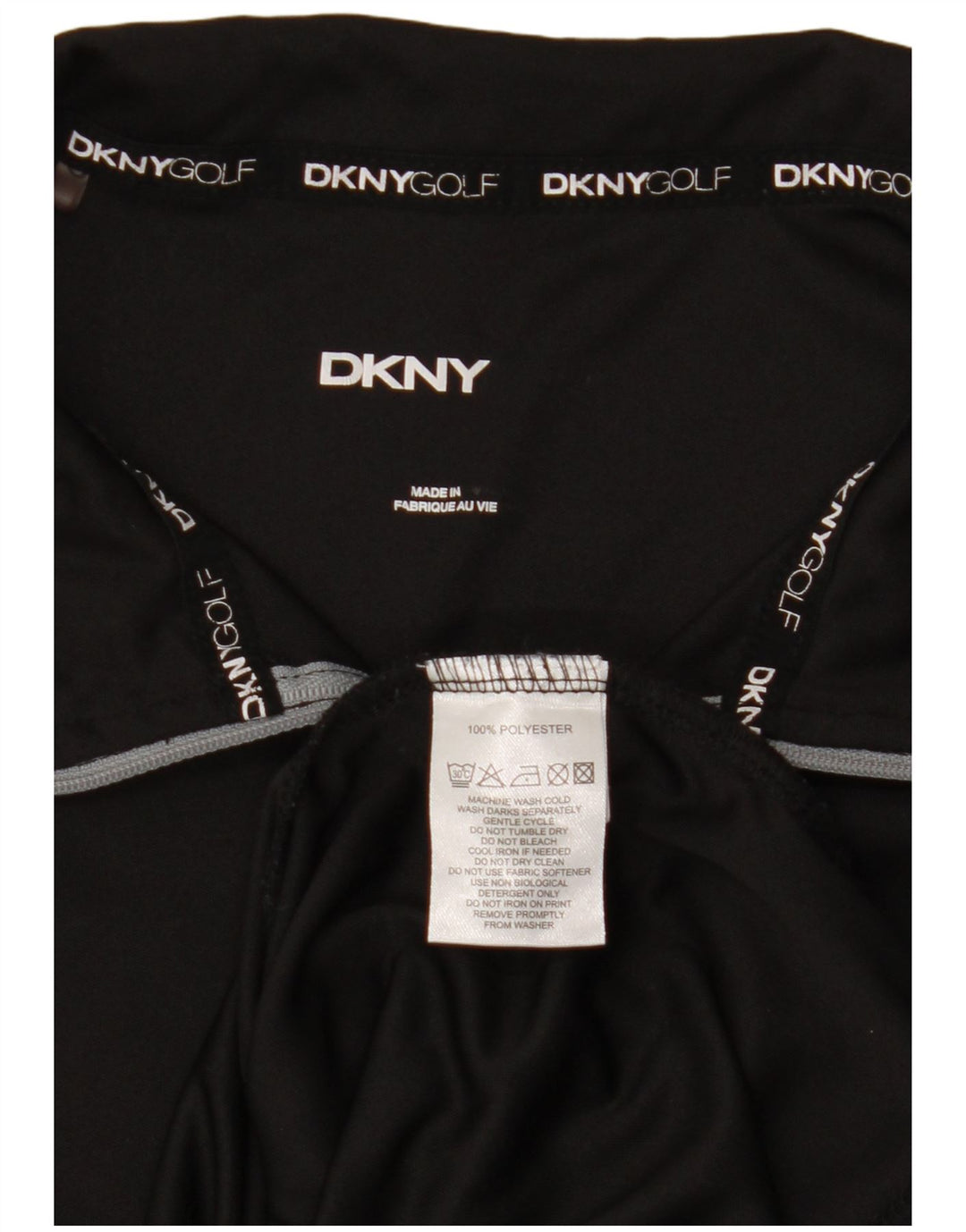 Trening pentru bărbați DKNY, cu fermoar, cu gât, din poliester, negru