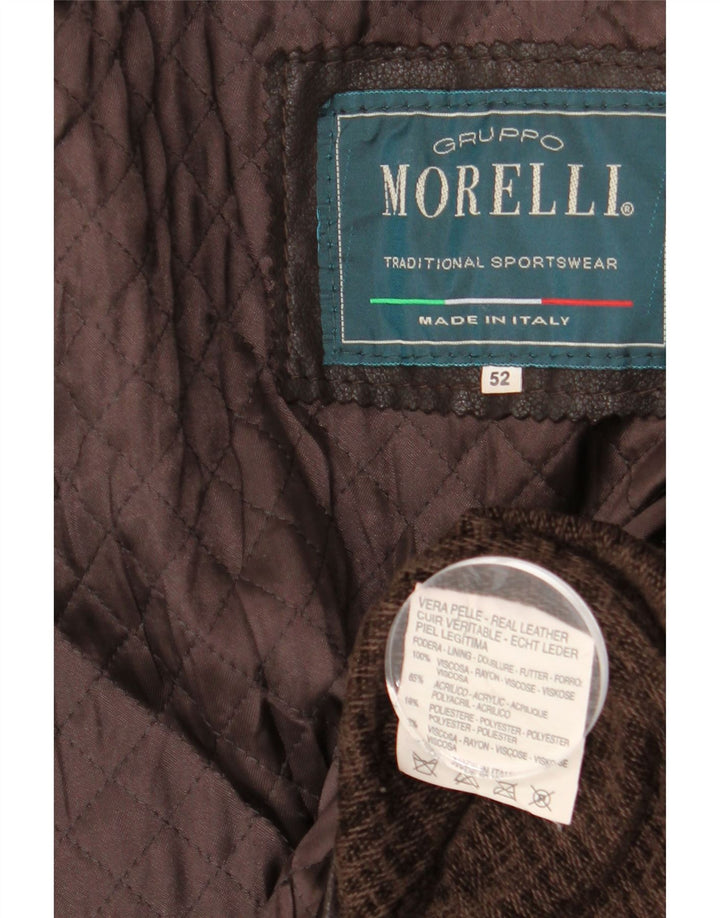 Jachetă de piele pentru bărbați VINTAGE IT 52 XL din piele maro