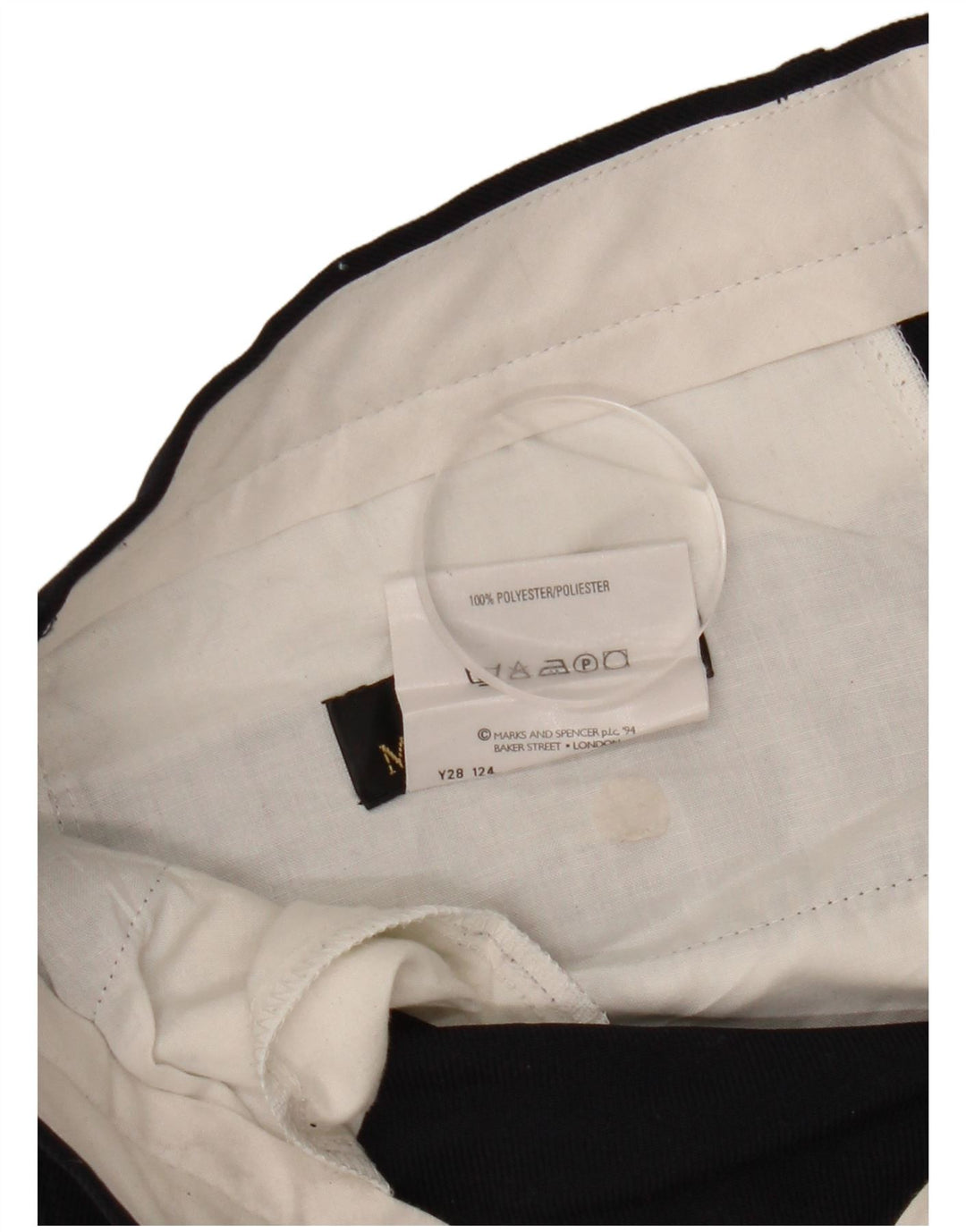 Pantaloni chino drepți pentru bărbați Marks & Spencer L34 L29 Poliester bleumarin