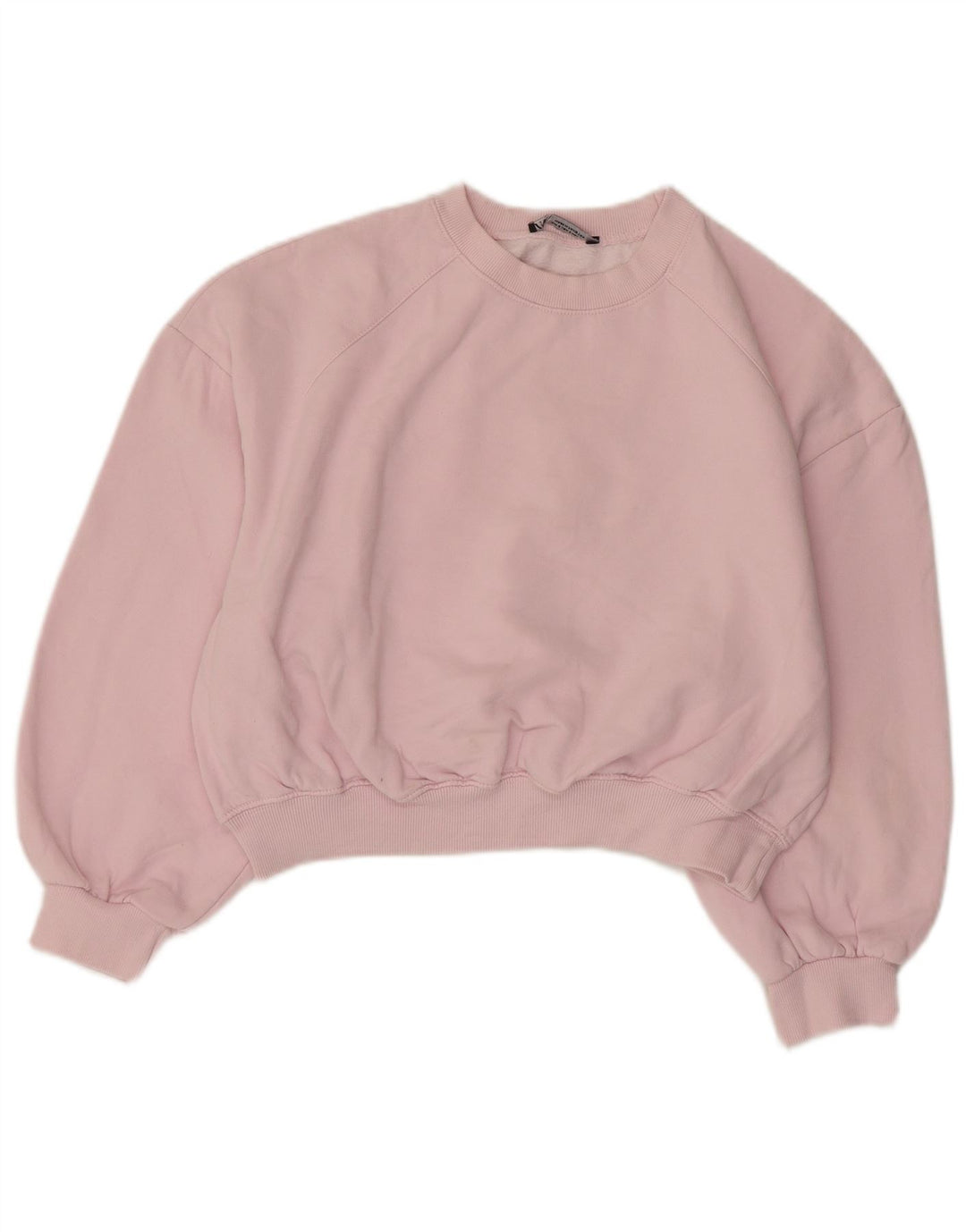 Pulover pentru damă Zara oversize crop cu mâneci 3/4, UK 10, roz mic