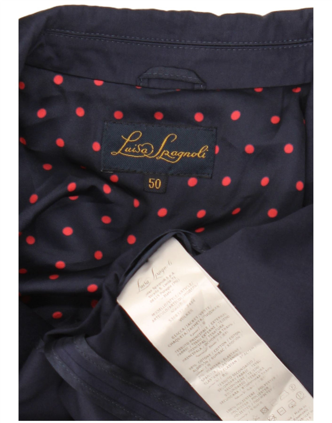 Sacou blazer pentru femei Luisa Spagnoli 1 buton IT 50 XL bumbac bleumarin