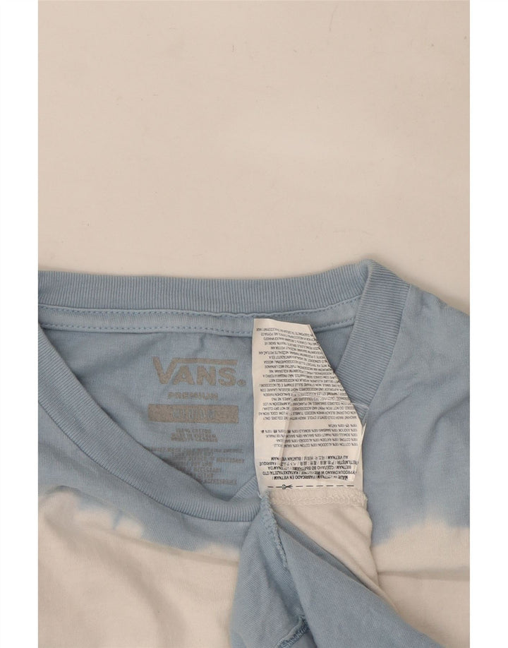 Vans pentru bărbați, top grafic cu mânecă lungă, din bumbac cu vopsea cravată, albastru mediu