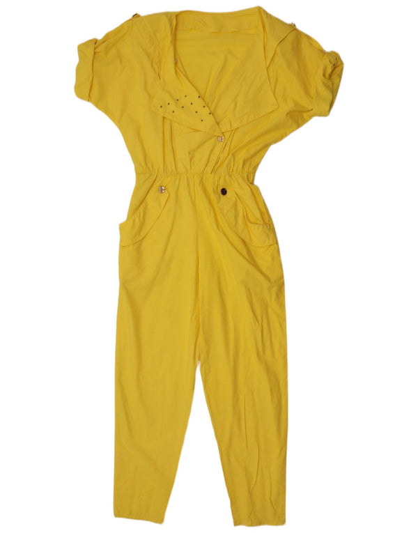 Salopetă vintage pentru femei UK 12 Medium Yellow