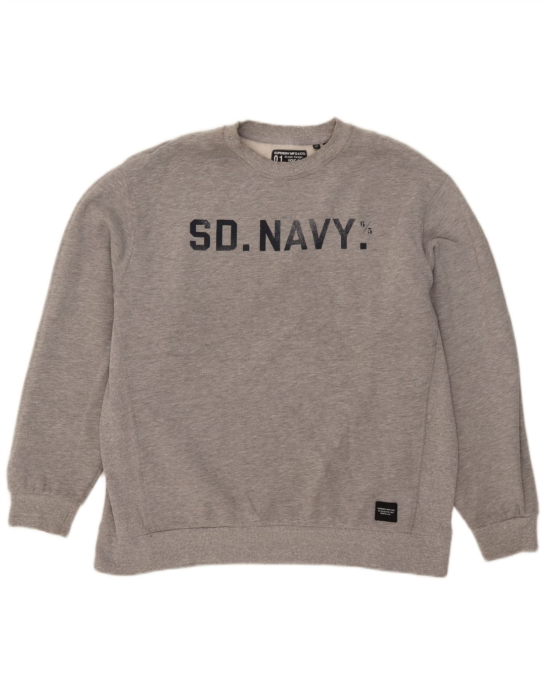Pulover supradimensionat cu grafic Superdry pentru femei UK 14, bumbac mare, gri