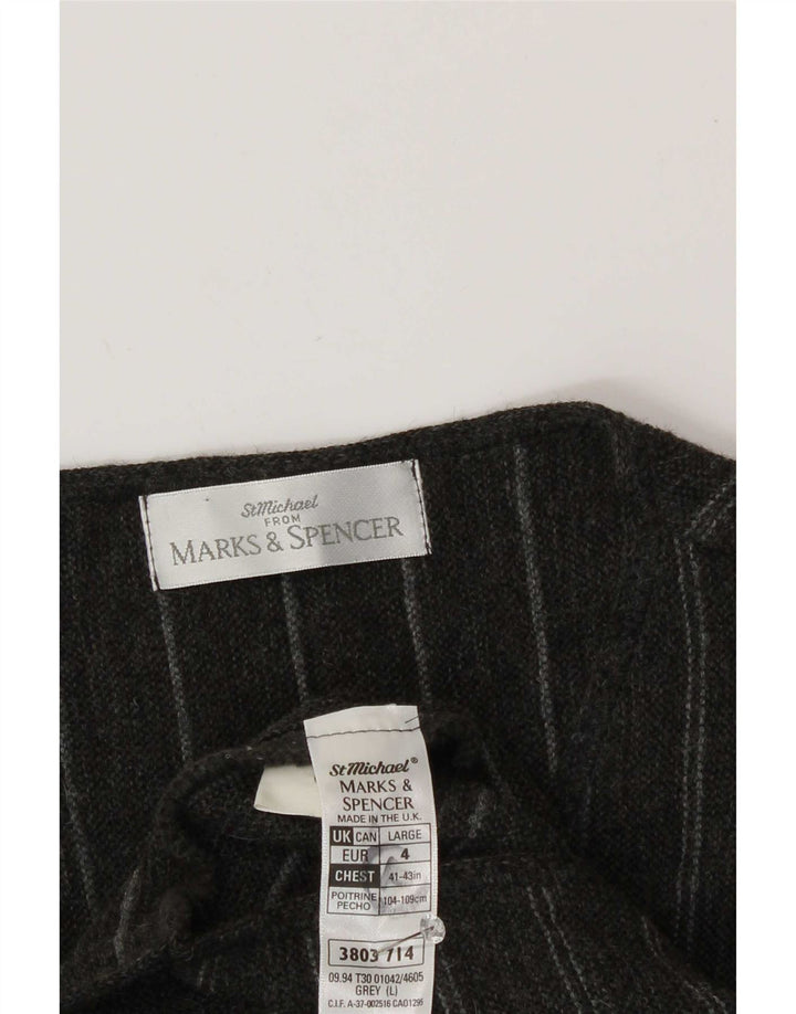 Marks & Spencer Vestă pentru bărbați St. Michael, mare, gri cu dungi acrilice