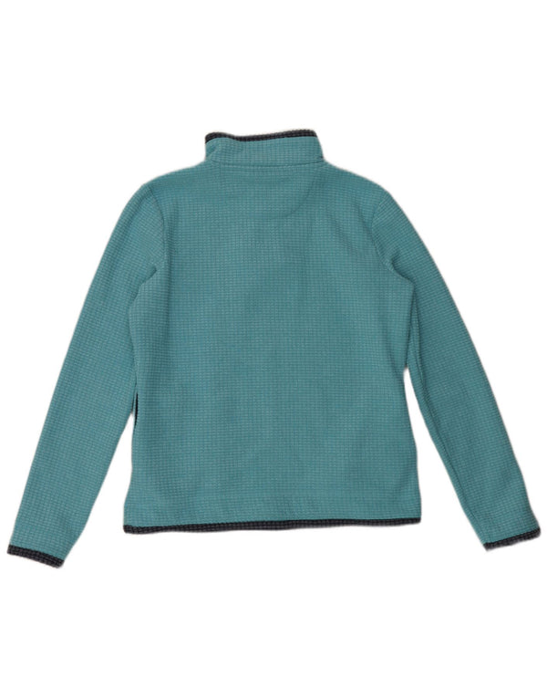 Weird Fish Womens Zip Neck Fleece Jumper UK 12 Medium Blue Polyester