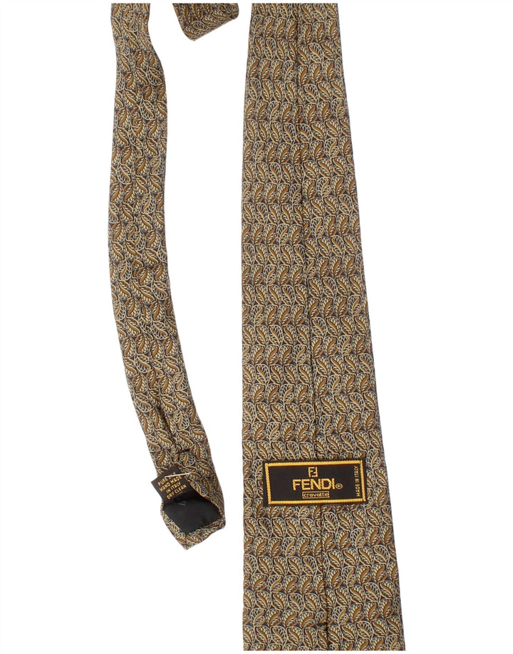 Fendi Mens Cravata Mărime Unică Bej Paisley Silk