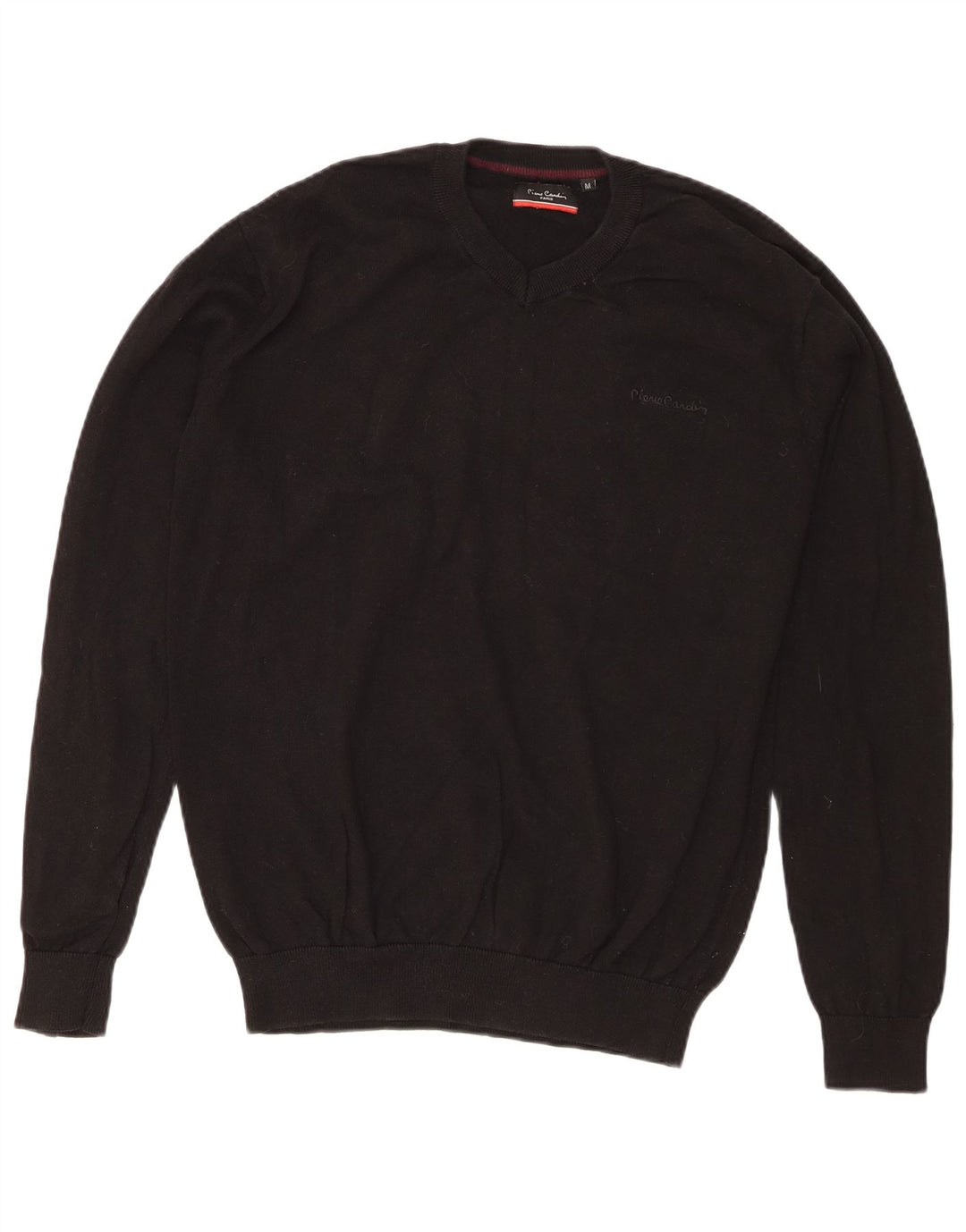 Pulover cu decolteu în V pentru bărbați Pierre Cardin, bumbac mediu negru