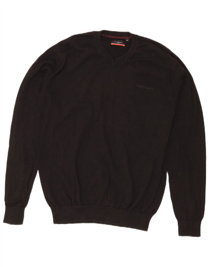 Pulover cu decolteu în V pentru bărbați Pierre Cardin, bumbac mediu negru