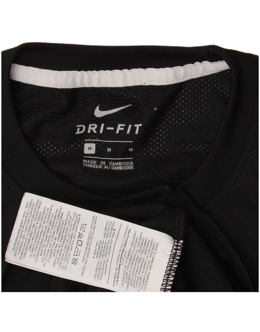 Tricou Nike Dri Fit pentru bărbați Top Mediu Negru Poliester Bloc de culoare