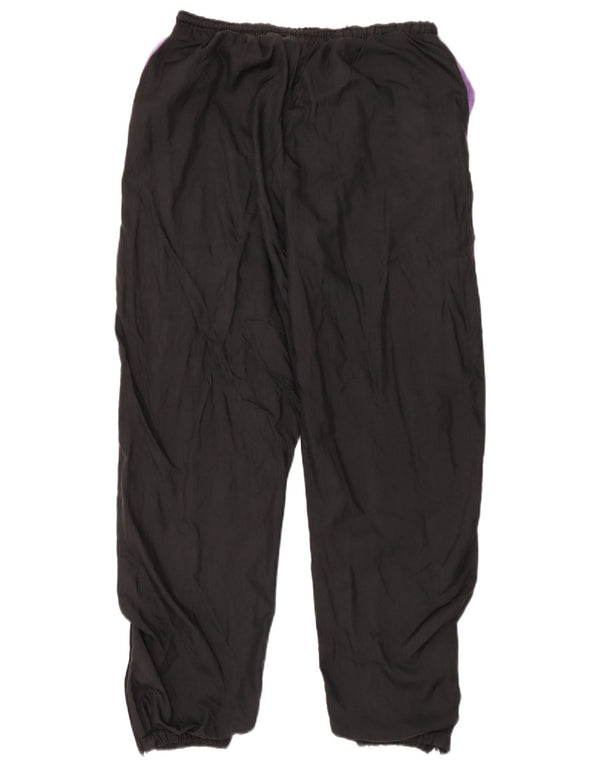 Pantaloni de trening vintage pentru femei Joggeri UK 14, mare, negru, bloc de culoare