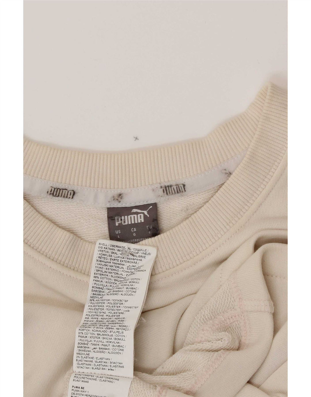 Pulover de hanorac oversized Crop Graphic pentru damă Puma UK 16 Large Bej
