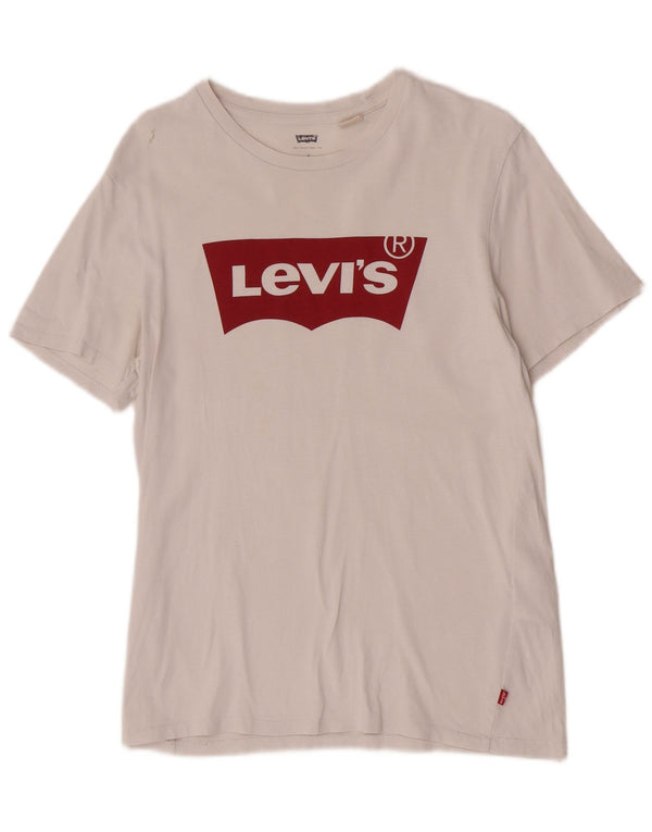 Tricou grafic pentru bărbați Levi's, cu croiala normală, cu logo mic din bumbac alb