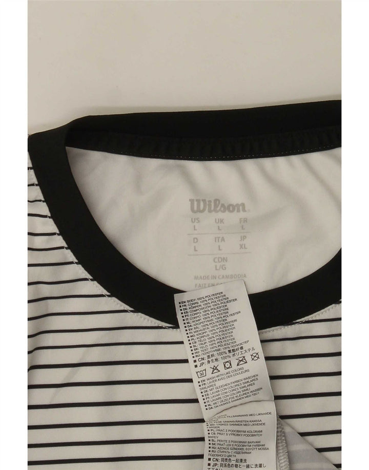Tricou pentru bărbați Wilson Top mare poliester cu dungi albe