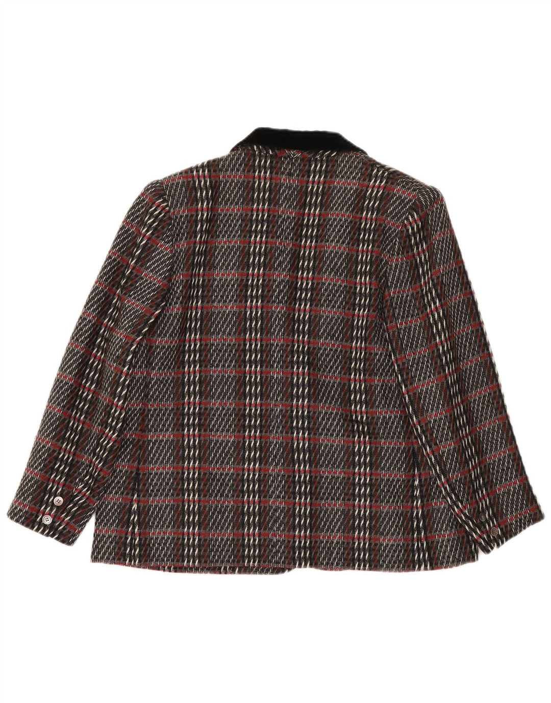 Jachetă vintage pentru femei, cu 1 nasture, în carouri mari, multicolore, UK 14