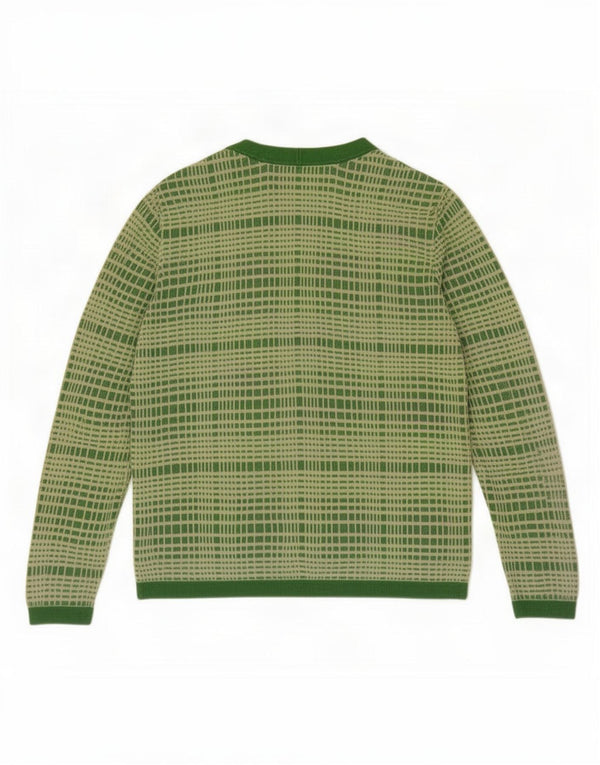 Cos Pulover cardigan pentru femei UK 14 Medium Green Striped Viscose