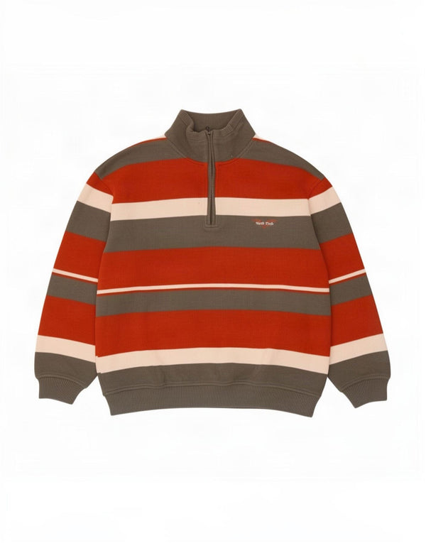 Pulover Engbers pentru bărbați, cu fermoar, cu gât, 2XL, bumbac cu dungi multicolore
