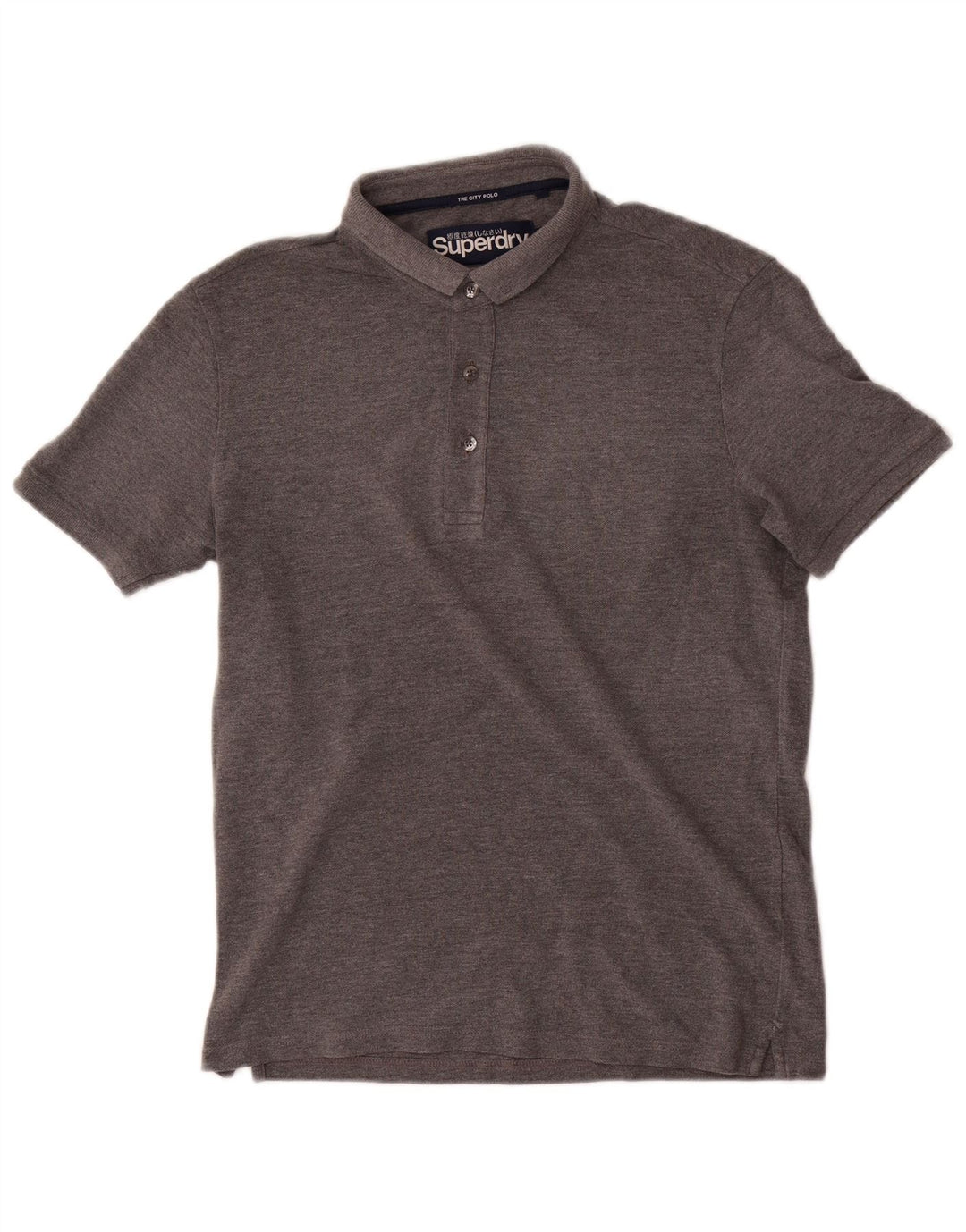 Tricou polo pentru bărbați Superdry, bumbac gri mediu