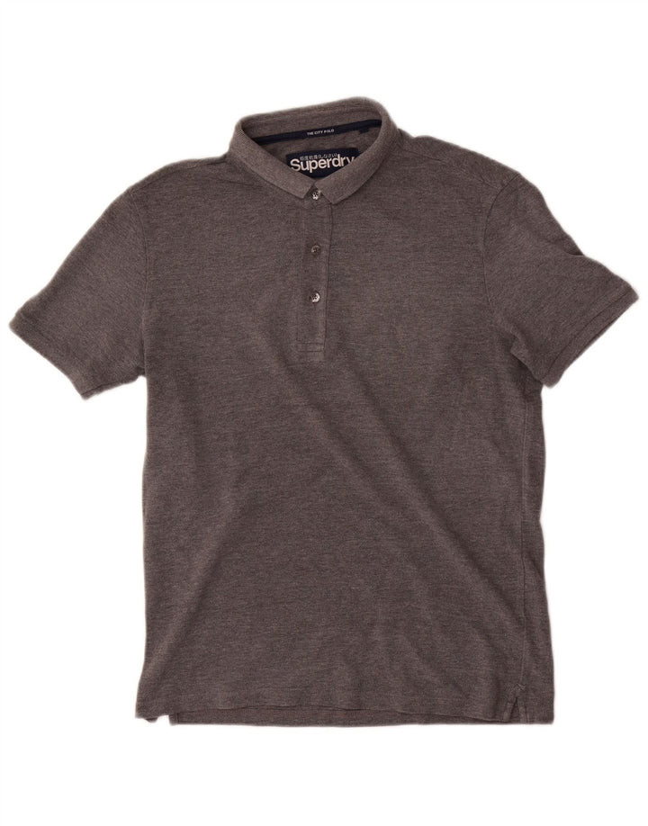 Tricou polo pentru bărbați Superdry, bumbac gri mediu
