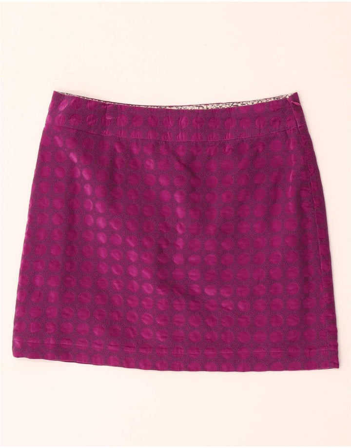Fusta mini pentru femei White Stuff UK 12 Medium W32 Purple Geometric Bumbac