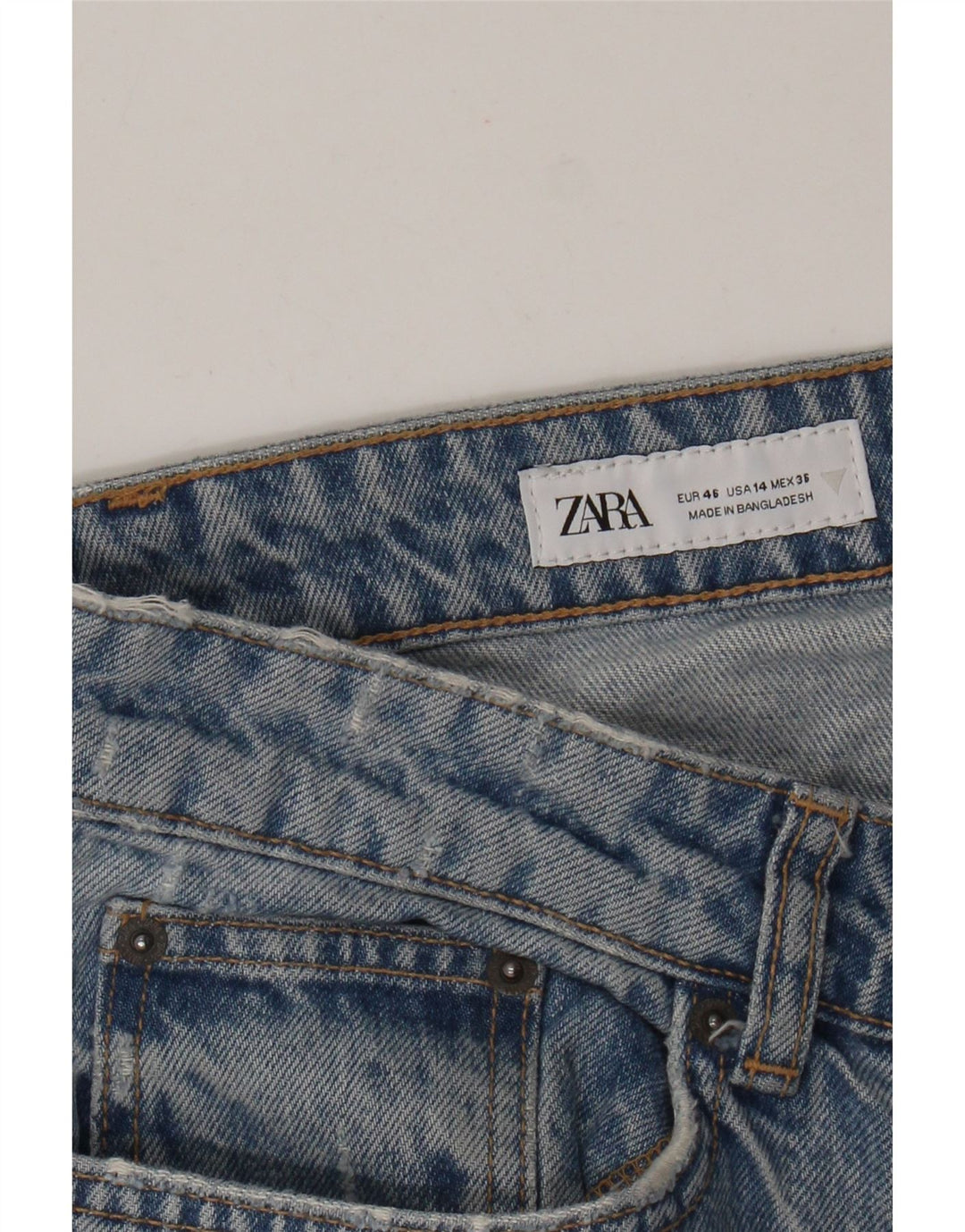Blugi drepti pentru femei Zara EU 46 XL W36 L29 Albastru