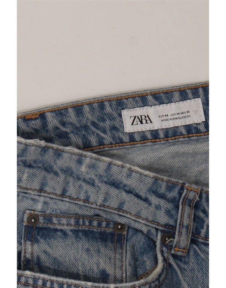 Blugi drepti pentru femei Zara EU 46 XL W36 L29 Albastru