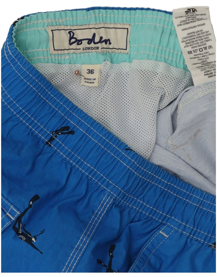 Pantaloni scurți de înot grafic pentru bărbați BODEN, mari, albastru, poliester