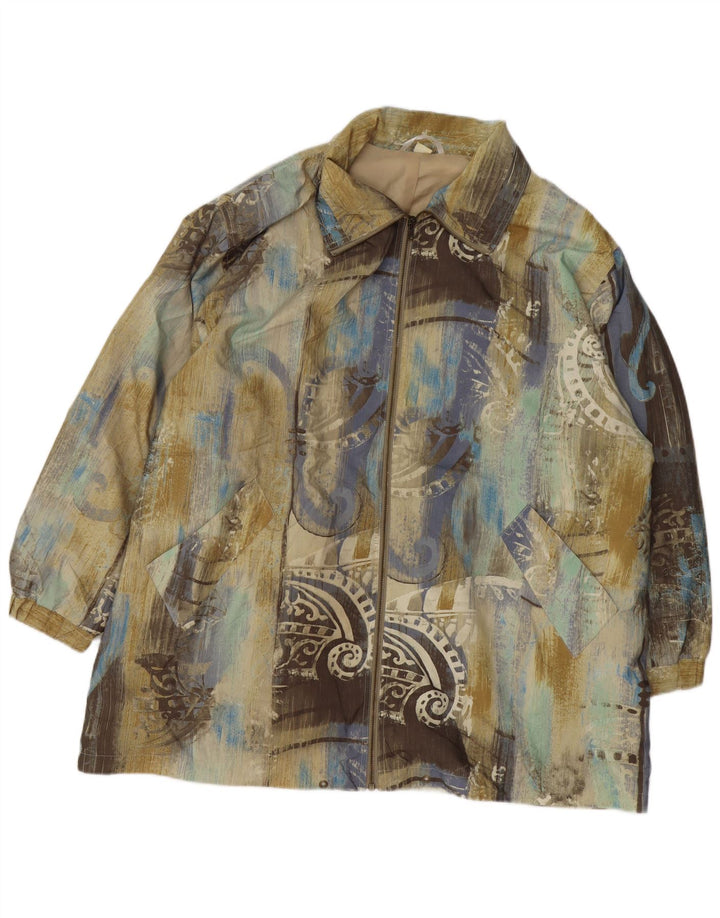 Pardesiu supradimensionat pentru femei Vintage IT 50 XL Poliester Paisley multicolor