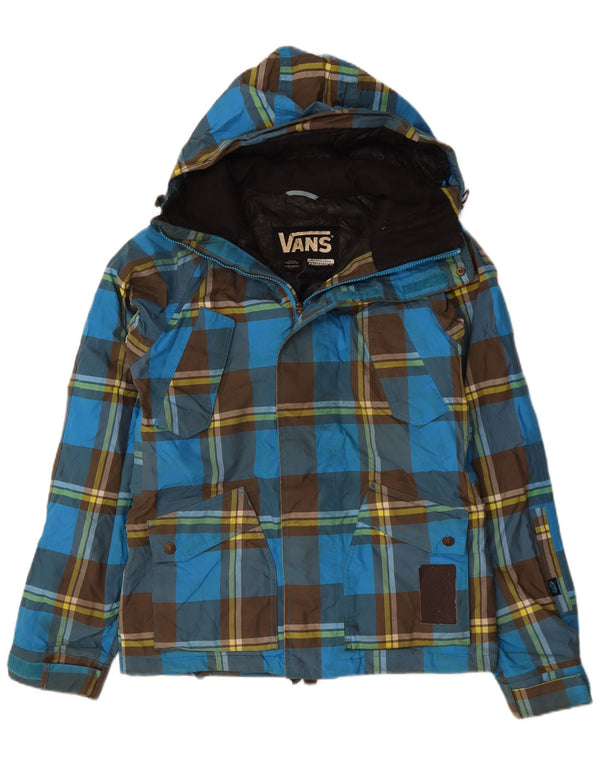 Jachetă de vânt pentru bărbați Vans cu glugă UK 36 Small Blue Check Poliester