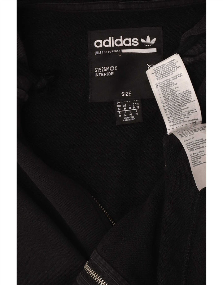 Pulover Adidas pentru bărbați Graphic Zip, bumbac mediu negru